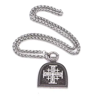 Jeruzalem Križ Ogrlica Izrael Sveto Deželo, 45*50mm Judovske Medaljo Katoliško Vero Crusader