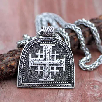 Jeruzalem Križ Ogrlica Izrael Sveto Deželo, 45*50mm Judovske Medaljo Katoliško Vero Crusader