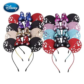 Strip Disney Mickey Bowknot Val Točke Sequined Glavo Votlih Ustvarjalne Glavo Baby Glavo Dekle, Pribor Za Lase