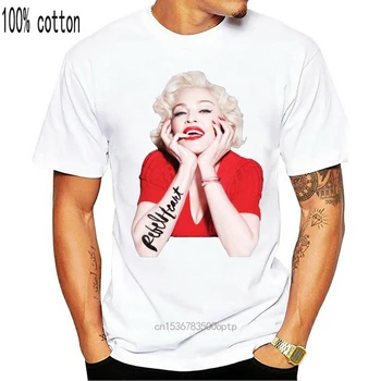 Madonna T-shirt Za Moške Plus Velikost Digital Print Skupine Tshirt Moški Bombaž Tees Ulične