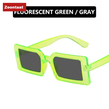 Zelena Pravokotne Ženska sončna Očala 2020 Letnik Plastičnih Kvadratnih Smešno Luksuzni Očala Moški Ženski Majhen Okvir sončna Očala UV400