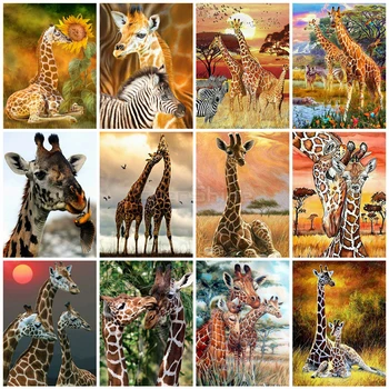 EverShine Diamond Slikarstvo 5D Žirafa Diamond Vezenje Živali Navzkrižno Šiv Okrasnih Umetnosti Ročno Hobi Darilo Stenski Dekor