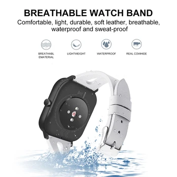 Pravega Usnja Watch Band Za Amazfit GTS/2 Ročno Izdelani 20 MM Watch Trak Za Samsung Galaxy Aktivna 2 Zamenjava Watch Zapestnica