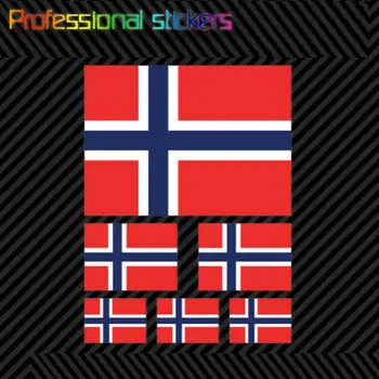 6 Kos Razvrstan norveško Zastavo Nalepko, Nastavite Die Cut Nalepko Norveška NITI NE, Nalepke za Avto, RV, Prenosni računalniki, Motorna kolesa