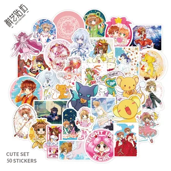 50PCS/veliko NOVIH lep Anime Risanke Card Captor Sakura Nalepke Nalepke PVC dekoracijo Modela igrače Darilo