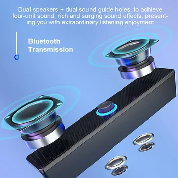 Močan Home Theater Sound Bar Zvočnik Žično Brezžično tehnologijo Bluetooth, združljiva Surround Soundbar Za PC TV Zunanji Zvočniki, Daljinsko