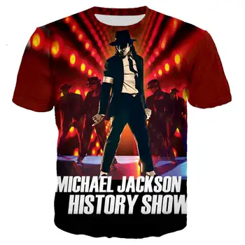 Rock Pevec Michael Jackson Tiskanja 3DT Majica Poletje Priložnostne Ulične Hip-hop Modo Harajuku Unisex Prevelik Majica Vrh