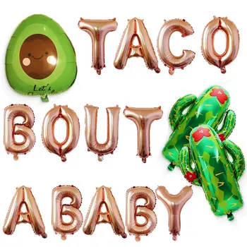 Taco Izbruhu Otroka, Zlata Folija Balon Banner Znak za Mexican Fiesta Okraski in Stranka Potrebščine - Spol Razkrivajo Baby Tuš