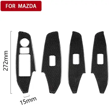 Za Mazda 3 Axela M3 2017 2018 2019 Avto Dodatki Armrest Vrat Ročaj Okno Dvigalo Stikalo Gumb Plošča Okvir Nalepko Kritje Trim
