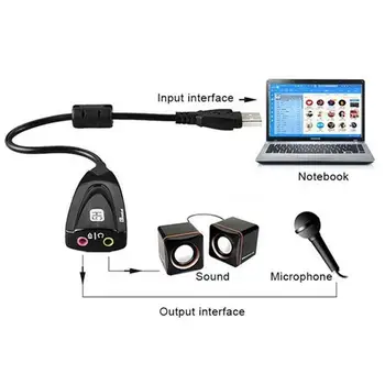 Zunanji USB zvočna Kartica 7.1 Adapter 5HV2 USB 3D Antimagnetic Slušalke Za Prenosnik zvoka Zvok 3,5 mm PC Priključek za Mikrofon K0O7
