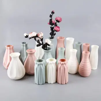 Plastični Cvet Vazo Dekoracijo Doma Bele Vaze Imitacije Keramične Vaze Cvetlični Lonček Dekoracijo Cvetna Košarica Skandinavski Slog