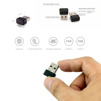 KE-01 Mini USB bralnik Prstnih Odtisov Windows 7, 8, 10 hello Touch Multi Biometričnih Varnostni Ključ Črna ABS Lupine