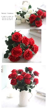 2 kos Svile Cvetja 10 Glavo Rose Šopek Visoko Simulacije Cvetje Za Dekoracijo Doma Veliko