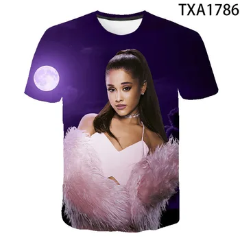 Poletje 2021 Ariana Grande 3D T-shirt Priložnostne Ulične Fantje in Dekleta Moda za Moške Dekleta Otrok Natisnjeni T-shirt Vrhovi Kratek