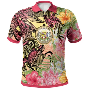 Havajih Polo Majica Zaščito Mauna Kea 3D printed Majica Polo Moški Ženske Kratek Rokav Poletje T-shirt