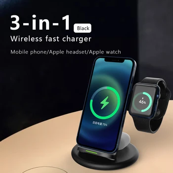 Qi Hiter Brezžični Polnilnik Stojalo Za IPhone 11 XR X 8 Apple Watch 4 V 1 Zložljiva Polnjenje Dock Postajo Za Airpods Pro IWatch