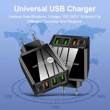 PD20W+QC3.0 2.4 Dvojno USB Hitro Polnjenje Mobilnega Telefona Polnilnik Multi-port USB s PD Polnjenje Glavo