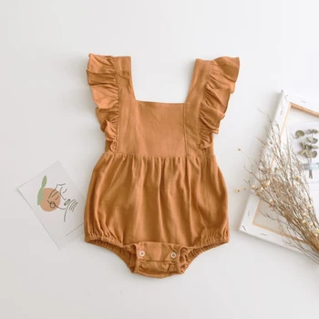 Menoea Baby Dekle Poletje Moda igralne obleke Bombaž Trdna Jumpsuit, ki Plujejo pod Rokavi za Malčke Novorojenčka Romper Obleko Malčka otroci Oblačila