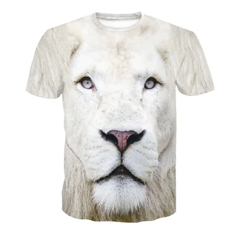 Dihanje in udobno priložnostne hip-hop 3D tiskanje živali rokav krog vratu T-shirt vzorec hip-hop osebnost T-shirt