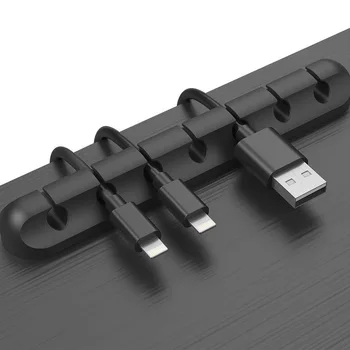 Kabel Imetnik Silikonski Kabel Organizator Prilagodljiv USB Navijalec za Upravljanje Posnetkov Držalo Za Miške, Tipkovnice, Slušalke Slušalke