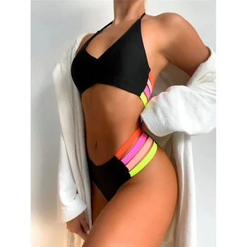 2021 Seksi Micro Mini Bikini Ženske Kopalke Visoko Izreži Niz Push Up, Plavanje Obleko Za Ženske Kopalke