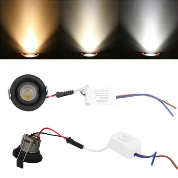 10pcs Zatemniti LED COB Vgradne Stropne Downlight Black 3W Spot light Svetilka Ekvivalent 30W Žarnica +Voznik 110V 220V