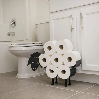 Luštna Črna Ovca Toaletni Papir Roll Imetnik, Novost Prosto Stoječe ali Stenske Wc Roll Tkiva Papirja Stojalo za Shranjevanje