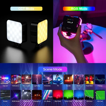 Ulanzi VL61 RGB Full Color Mini Video lahki Prenosni Vlog Fill Light 3W možnost zatemnitve 20 Posebnih Učinkov VL49 RGB Različico za Nadgradnjo