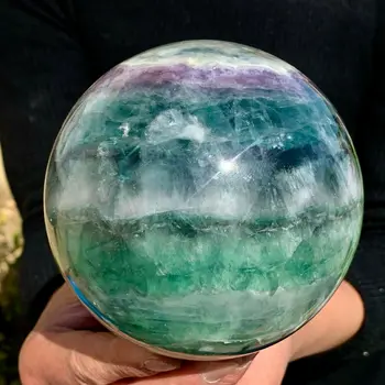 Naravni Pisane Fluorite Področju Quartz Crystal Ball čarobno Zdravljenje