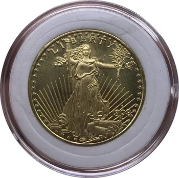 Združene Države Amerike Svobode 1908 S Dvajset 20 Dolarjev Saint Gaudens Dvojni Orel Z Geslom V Zlato Zaupamo Zlato Kopija Kovanca