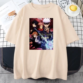 Jujutsu Kaisen Risanka Plakat Ženske T-Shirt Harajuku DODATKI Modni Tshirt korejskem Slogu Vrhovi 2021 Poletje Mehka Ženska T Srajce Anime