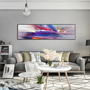 2021 Nova Velika Velikost Wall Art Pokrajine Abstraktnih Dekor Platno Slikarstvo Vijolični oblak Moderne Slike za Dnevni Sobi Doma brez okvirja
