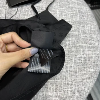 High-end blagovne Znamke Black Camis Vrhovi za Ženske Jeseni Novo 2021 Visoke Kakovosti Rajon Jacquardske Slim Camis Moda Proti-vrat Camis Lady