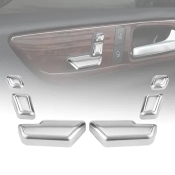 6pcs/set ABS Chrome Sedež Prilagoditev Gumb Gumb Preklopi ForMercedes Benz C E GLK GL ML Dodatki