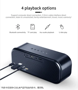 Stereo Speaers LED Zaslon Smart Vzdušje lahki Prenosni Brezžični Bluetooth Zvočniki Bass Podpira TF Kartice AUX USB UK
