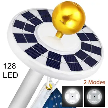 128-na Prostem LED Solar Powered Kamp Svetilka Zastavo Palico Vrh Lahka, vodoodporna LED Šotor Noč Svetlobe