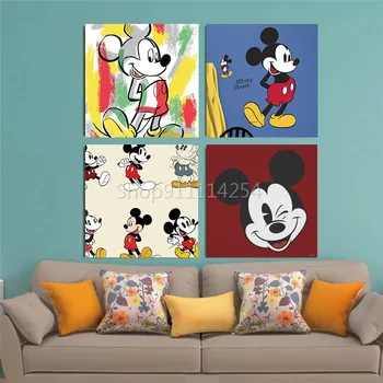Disney Anime Mickey in Minnie Mouse Raca Diamond Slikarstvo Plakat Polno Diamond Vezenje Doma Dekoracijo Stenskih slikah