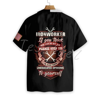 Tessffel Ironworker Havajske Srajce 3D Tiskanja Moške Plaži Majica Fashion Poletje Harajuku Priložnostne Kratek Rokav Ulične Slog-7