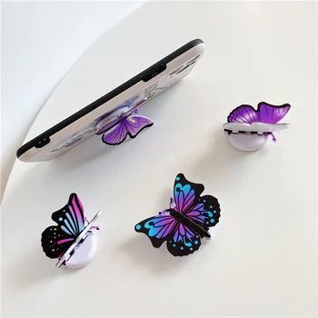 Beautiful butterfly Širi Telefon Stojalo Oprijem Prst Rring Podporo Anti-Padec Krog Zložljive Mobilni Telefon, Držalo za iPhone 11