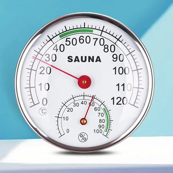 Kovinsko Ohišje Okrogla Analogni Savna Termometer in Higrometer za Savno Soba