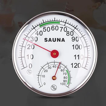 Kovinsko Ohišje Okrogla Analogni Savna Termometer in Higrometer za Savno Soba
