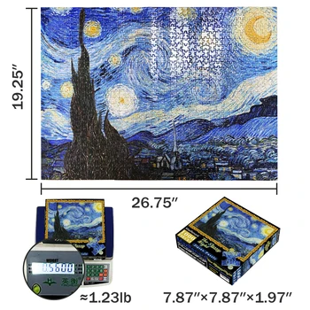 MaxRenard 50*70 cm 1000 Kosov Sestavljanke, Uganke Van Gogh Zvezdnato Noč Papirja Montaža Slikarstvo Uganke, Igrače za Odrasle Igre