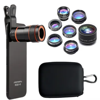 Fisheye objektiv kamere 10 v 1 mobilni telefon Kit Objektiv Radialni Filter Kaleidoscope leča 4-line star filter za objektiv