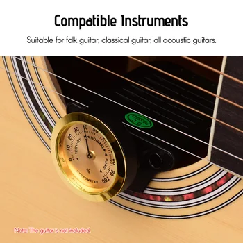 Univerzalni Kitara Vlažilnik Prenosni Higrometer ABS+Kovina Material za Folk Kitare, Klasične Kitare Vse Akustične Kitare, 3 Slogi