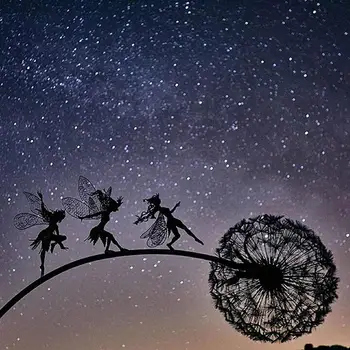Vrt Pravljice Dekoracijo Vložek Cvetja Kovinski Elf Silhueto Okras Za Dvorišču Art Dekor Travnik Krajinske Skulpture Dekoracijo