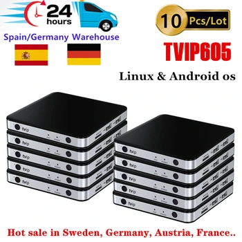 10PCS/Veliko Linux TV Box TVIP 605 4K UHD 2.4/5 G WiFi S905X 1G 8G Set top box IPTV Polje tvip605 Dvojni Sistem proti 605 H2.65 Linux Tv box
