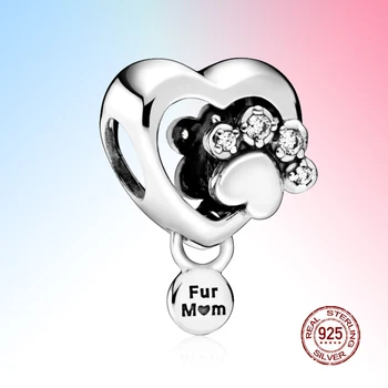 2021 Medved balon Čar Kroglice 925 Srebro Pes šapa dvojno srce ljubezni obliko Obesek Fit Original Zapestnico Pandora Nakit, Izdelava