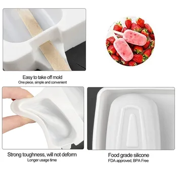 8 Celic Silikonski Zamrznjene Sladoled Plesni Sok Popsicle Maker Otrok Pop Plesni Štapiću Pladenj Kuhinjski Pribor