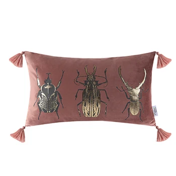 45x45/50x30cm pink velvet cushion cover set decorative pink plush waist pillowcase sofa bugs pillow cover household