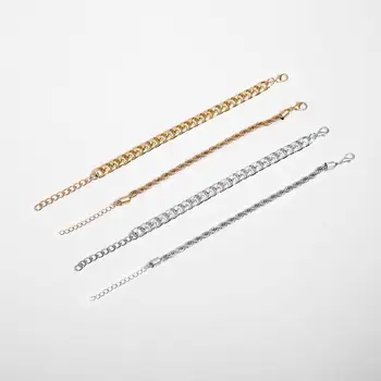 2 Pcs/Set Chunky Chain Bracelet Set for Women Gothic Snake Chain Bangle Bracelet Party Jewelry